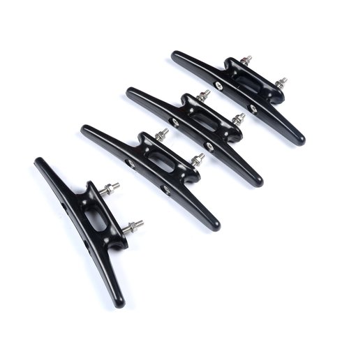 Mxeol Black Boat Cleat 6 Dock Cleats Rope Tie Down Nylon for Kayak Marine Pier nautical Décor Include Installation Fasteners 6 Inch Pack of 4 Sets