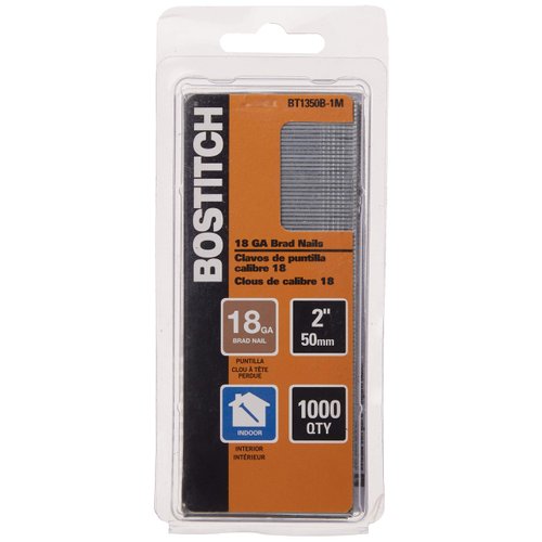 BOSTITCH 18 Gauge Brad Nails, 2-Inch, Coated, 1000 per Box (BT1350B-1M)