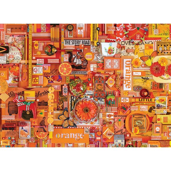 Cobble Hill 1000 Piece Puzzle - Rainbow Collection: Orange - Sample Poster Included