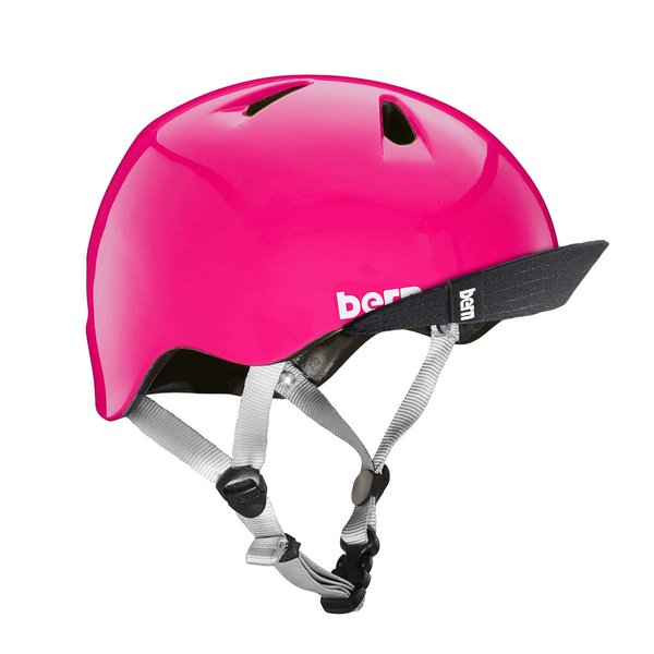 Bern Tigre Cycling Helmet, Gloss Pink w/Flip Visor, XXS