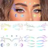 Uranian Holographic Eyeliner Stickers Temporary Self-adhesive Eyeshadow Sticker for Women Girls Spider Web Stars Eyelid Tape Wing Eye Makeup Stickers for Halloween Carnival Club Festival Party (Set 1)