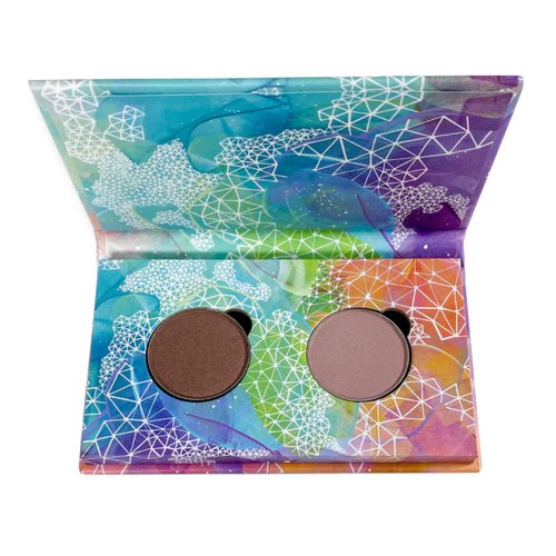 Honeybee Gardens Mini Skinny Duo Eye Shadow Compact in Tippy Taupe and Canterbury, Longlasting, Refillable & Customizable, Vegan, 26mm Pans