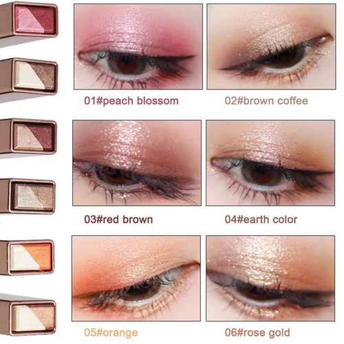3pcs Two-color Eye shadow Stick Set, Makeup Pen Color Gradient Eye shadow Rotation Flash Radiation Eye shadow Stick Durable Women's Eye Makeup Eye shadow Stick Set Waterproof Sweat Proof (146)