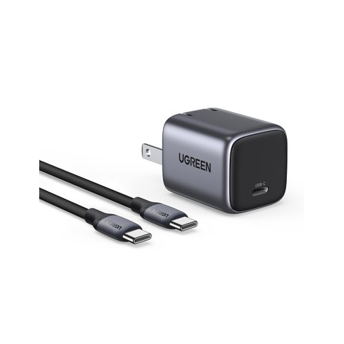UGREEN Nexode 30W USB C Charger with 60W USB C Cable, iPhone 15 Charger Foldable GaN PPS Compact Fast Wall Charger Block for iPhone 16/15/14, Galaxy S24 Ultra/S23, Pixel 8, MacBook Air, iPad Pro