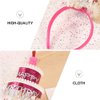 NUOBESTY Happy Birthday Cake Headband Cupcake Hairband Sequins Headpiece Band Party Hair Hoop Birthday Tiara Hair Accessories for
