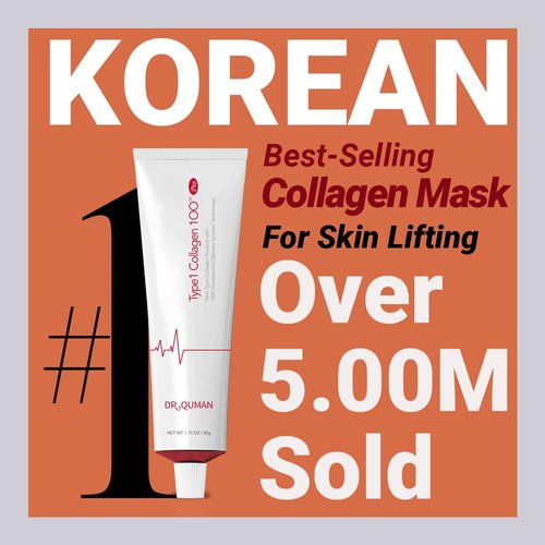 DR. QUMAN Type1 Collagen 100 Pro Korean Skin Care | Anti-aging Peel-off Mask for Face & Neck | Firming & Lifting Care | Reduces Wrinkles & Pores | Deep Hydration & Moisturization | 1.76oz/50g