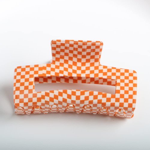 Hair Claw Clips, Pack of 1, Vintage Cellulose Acetate Banana Clamps, Nonslip Hair Clips for Women Girls (Orange, L)