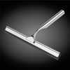 DSV Standard All-Purpose Shower Squeegee for Shower Doors, Bathroom, and Car Windshield - Stainless Steel Window Cleaner Tool with Adhesive Hook - 10 inch, Silver