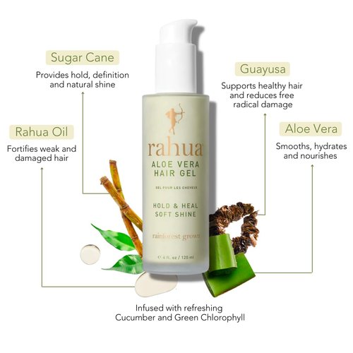 Rahua Aloe Vera Hair Gel, 4 Fl Oz, Flexible Smooth Soft Hold Styling Gel with Cucumber & Chlorophyll, Shine Finish, Hair Care for All Hair Types, Nourishing Natural, Plant-Based Derived Ingredients