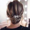 Allereyae Crystal Pearl Wedding Hairpins Barrette Rhinestone Hair Pins Barrette Silver Leaf Hairpins Faux Pearl Bridal Headpieces Decorative Bobby Pins Head Clip Headwear Bridal Hair Accessories for