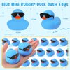 36 Packs Mini Rubber Ducks with Sunglasses Sets 2.2 Inch Duck Bath Toys Squeaky Rubber Ducks Cute Float Bathtub Duckies for Little One Birthday Party Favors Class Prizes Car Decor(Blue)