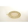 Small gold oval shaped crystal hair pin clip barrettes fine hair