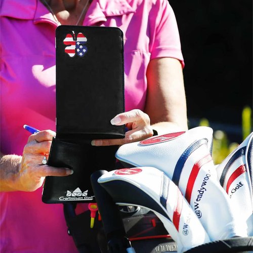 Craftsman Golf USA Clover Leather Scorecard & Yardage Book Holder Cover