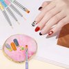 6 Pcs in 1 Set Resin Nail Art Palette with 5 Nail Brushes, Nail Tech Supplies Tools Nail Polish Mixing Palette Double-Ended Dotting Pen for Nail Art