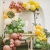Lion Balloon Arch Kit,Dusty Green Mustard Yellow Brown Sand White Balloons for Kids Boy Safari Jungle Wide One Lion Birthday King Party Decorations Baby Shower Wedding Cartoon Party Supplies