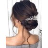 Catery Rhinestones Bridal Hair Comb - Silver Side Wedding Hair Accessory with Beads for Brides, Women, and Girls (A silver)