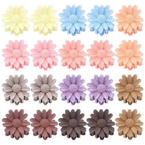 inSowni 20 Pieces 4.3cm/1.7" Colorful Plastic Daisy Sunflower Hair Claws Non Slip Strong Hold Hair Clips Barrettes Clamps Accessories for Women Girls Teens Kids