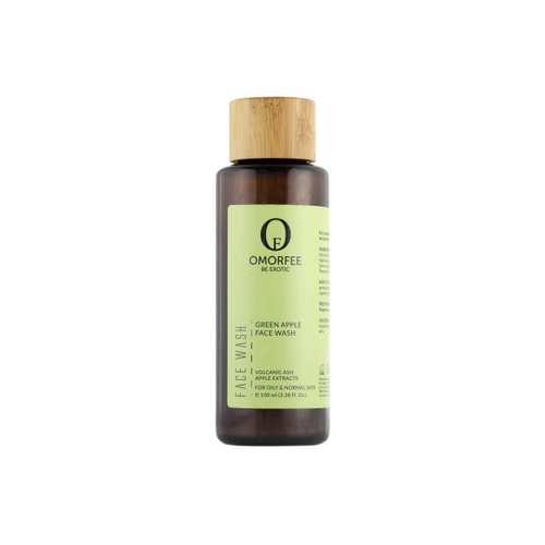 OMORFEE Organic Green Apple Face Wash | Organic Face Wash For Oily Skin | Apple Extract, Volcanic Ash, Basil Oil | 100 ml / 3.38 Fl. Oz.