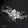 Aimimier Bridal Hair Comb for Women Crystal and Pearl Side Comb for Wedding Leaf Headpiece with Marquise Bridesmaid Hair Jewelry Prom Party Festival Headdress(Silver/Clear)