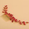 BERYUAN Bridal Full Rhinestone Hair Comb Teardrop Rhinestone Bridal Headpiece Crystal Rhinestone Hair Comb Silver Gold Wedding Hairpiece for Brides Bridesmaid (red)