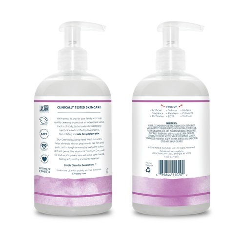 Kirk's Odor-Neutralizing Natural Hand Soap Castile Liquid Soap Pump Bottle | Moisturizing & Hydrating Kitchen Hand Wash | Rosemary & Sage Scent | 12 Fl Oz. Bottle