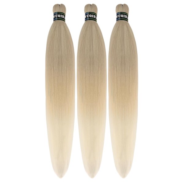 Ombre Ash Blonde Braiding Hair Pre stretched Box Braiding Hair Extensions Feed in Braids
