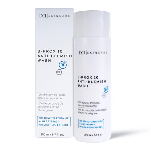 DCL Skincare B Prox 10 Anti-Blemish Wash, Maximum Strength 10% Benzoyl Peroxide Acne Facial Wash, 6.7 Fl Oz