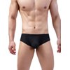 Faringoto Men's Wide Belt Thong Low Waist Ice Thread Underpants Black