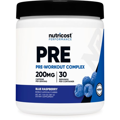 Nutricost Pre-Workout Complex Powder (30 Servings, Blue Raspberry) - Pre-Workout Supplement with Beta-Alanine, Taurine & Amino Acids