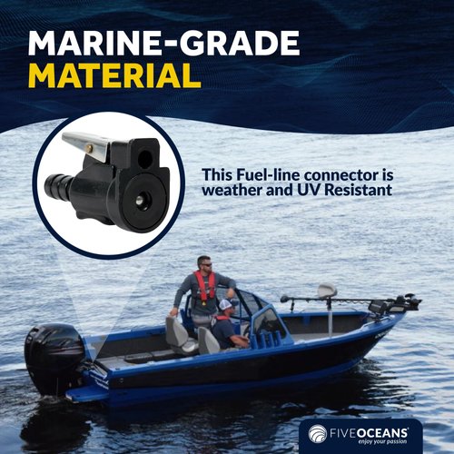Five Oceans 5/16-Inch Barb Female Fuel Line Quick Connector for OMC - Johnson - Evinrude Outboard Connections and Fuel Tank Side - Outboard Fuel Connector - FO2885