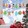 Feifeiya 48 Set Christmas Suncatcher Craft Tissue Paper Craft Kit Gingerbread Man Xmas Tree Suncatchers Stained Glass Effect Paper Sun Catchers DIY Craft for Home Class Window Art Decorations Supplies