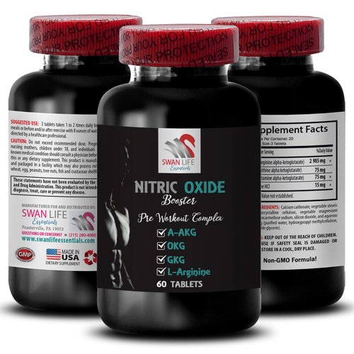 Nitric oxide supplements for men - NITRIC OXIDE BOOSTER - nitric oxide booster supplement, workout recovery, training support, strength focus, muscle recovery, power mix 3 Bottle 180 Tablets