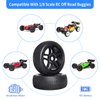 AllinRC PreGlued 1/8 RC Buggy Tires and Wheels 17mm Hex Hubs Foam Inserts for Arrma Typhon Redcat Team Losi VRX HPI Kyosho HSP Hobao Off Road, Set of 4