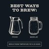 Bizzy Cold Brew Coffee | Decaf Blend | Water Process | Coarse Ground Coffee | Micro Sifted | Specialty Grade | 100% Arabica | Brew Bags | 12 Count | Makes 42 Cups