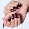 GLAMERMAID Press on Nail Medium Almond, Christmas Handmade Gothic Burgundy Jelly Gel Glue on Nail, 24Pcs Glossy Short Stiletto Reusable UV Finish Fake Nail Acrylic False Nails Manicure Kits for Women