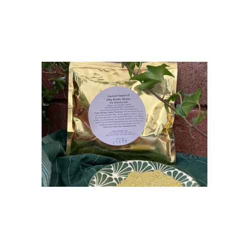 Ancient Sunrise Rarity Henna Hair Dye - 100% Natural, 100 grams, Red Hair Color, Permanent, Best for 4C Hair, Natural Hair, Finely Sifted, Organic, No PPD, No Ammonia, No Paraben, No Sulfates