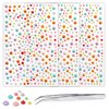 3 Sheets Self Adhesive Pearl Stickers Rainbow Round Face Gem Stickers 3-6mm Stick on Rhinestone Gems Mix Colors Jewels Stickers for Hair Face Eye Nail Art Makeup Scrap Booking and Crafts