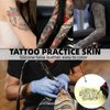 Tattoo Fake Skin - Tattoo Skin Practice Kit 21pcs Including 10pcs Tattoo Practice Skin and 10pcs Tattoo Paper and 1pcs Tattoo Transfer Cream Gel Suitable for Beginners to Practice Tattoo
