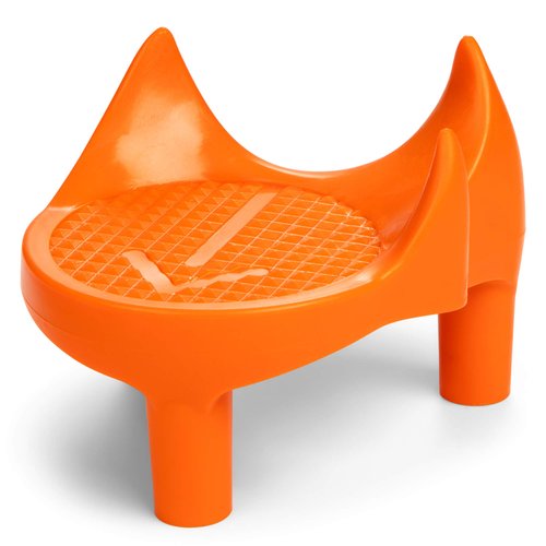 Champion Sports Double Rubber Construction Football Sidewinder Kicking Tee - Extra Elevation - High Visibility Orange - 2"