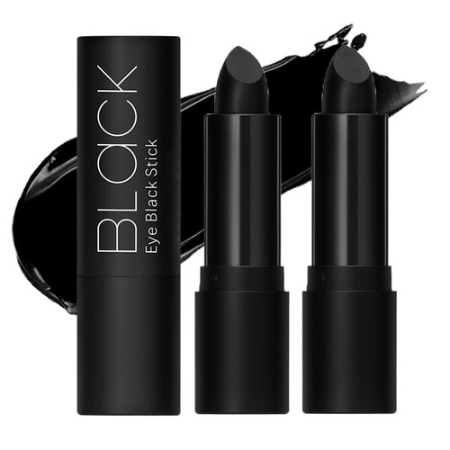 Black Face Paint Stick, Black Body Paint Pen, Grease Waterproof Black Body Painting Stick for Halloween SFX Cosplay Football Makeup, Cream Clown Black Sticks Eye Makeup , Black Eye Stick (2 Pcs)