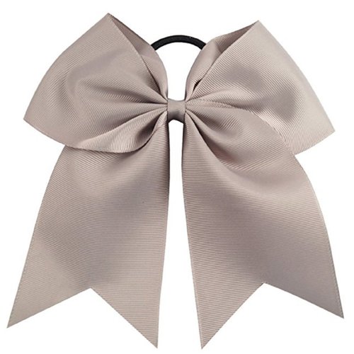 Cheer Bows Grey Cheerleading Softball - Gifts for Girls and Women Team Bow with Ponytail Holder Complete your Cheerleader Outfit Uniform Strong Hair Ties Bands Elastics (1)