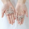 Unicra Rhinestone Bride Wedding Hair Pins Bridal Hair Clips Crystal Hair Piece Decorative Bridesmaids Hair Accessories for Women and Girls Pack of 2 (A-Silver)