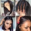13X4 Short Bob Lace front Wigs Human Hair Straight Natural Hairline 10 Inch Brazilian Remy air Wigs Pre Plucked with Baby Hair for Black Women