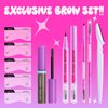 AKARY Eyebrow Trimmer & Brow Set for Eyebrows Makeup, Natural Bushy Eyebrow Makeup Kit, with 2-in-1 Building Brow, Detailing Pencil, Tinted Eyebrow Mascara, Eyebrow Trimmer and Eyebrow Stencil, Set C
