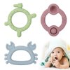 Socub 3 Pack Baby Teether Toys for Infants, Silicone Baby Teething Toys for Babies 0-6-12-18 Months, Easy to Grasp Teether Ring Toy for Soothing Sore Gums