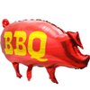 Cartoon Pig BBQ Party Balloons For Birthday Barbecue Picnic Cookout Fast Food Snacks Party Supplies, 6 Pack 4D Farm Animal Zoo BBQ Pig Foil Balloons For Wedding Baby Shower Summer Hawaiian