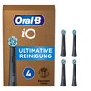 Oral-B iO Ultimate Clean Electric Toothbrush Head, Twisted & Angled Bristles for Deeper Plaque Removal, Pack of 4, Suitable for Mailbox, Black