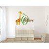 Giraffe Custom Name Wall Decal - Personalized Giraffe Wall Art Sticker - Boys and Girls Wall Decor - Nursery Wall Decal for Bedroom playroom Decoration (Wide 20"x14" Height)