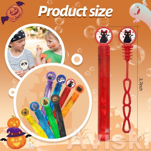 40 Pack Halloween Bubble Wands, Mini Bubble Wands for Halloween Party Favors, Toys for Girls Boys Kids Toddler Adults, Party Bag Stuffers Goodie Bag Filler, Classroom Prizes