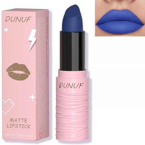 BEUKING Matte Lipstick Festival Lip Tint Silky High Pigment Smooth Velvet Waterproof White Black Green Blue Lip Gloss Halloween Daily Stain Lip Make Up Cosmetics (LC06)